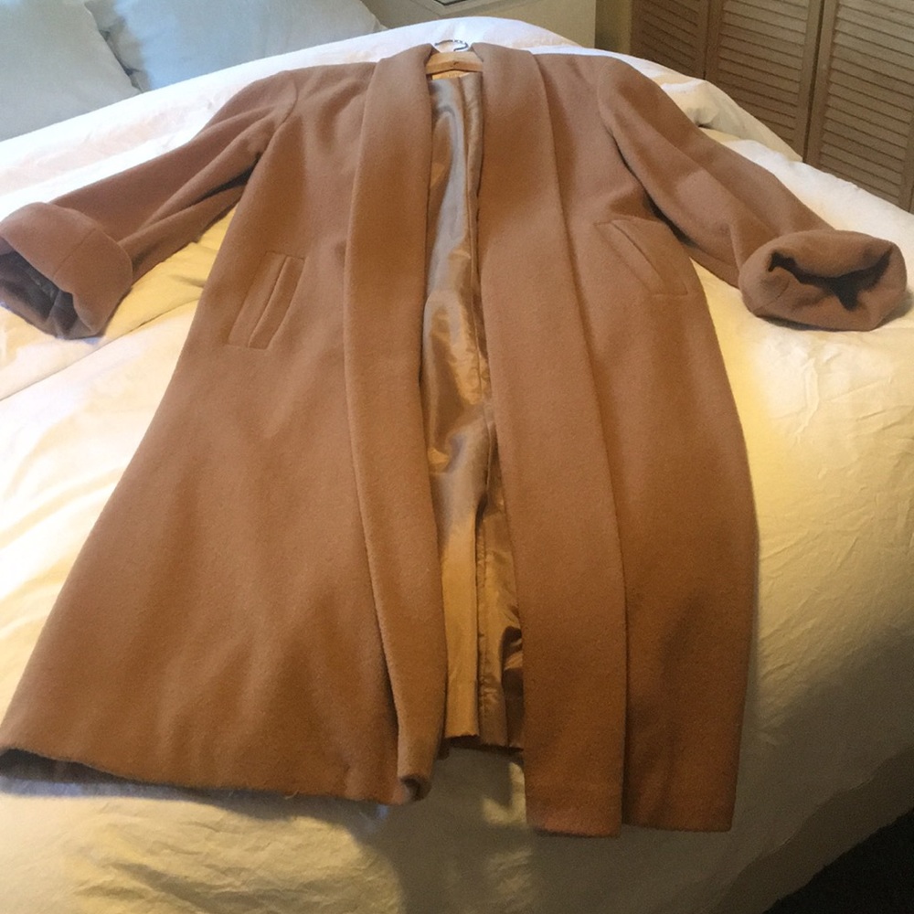 Vintage camel color wool dress coat